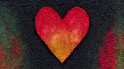 Obraz premium Impasto heart burning in stormy background texture, abstract impasto heart burning, expressive impasto heart burning artwork