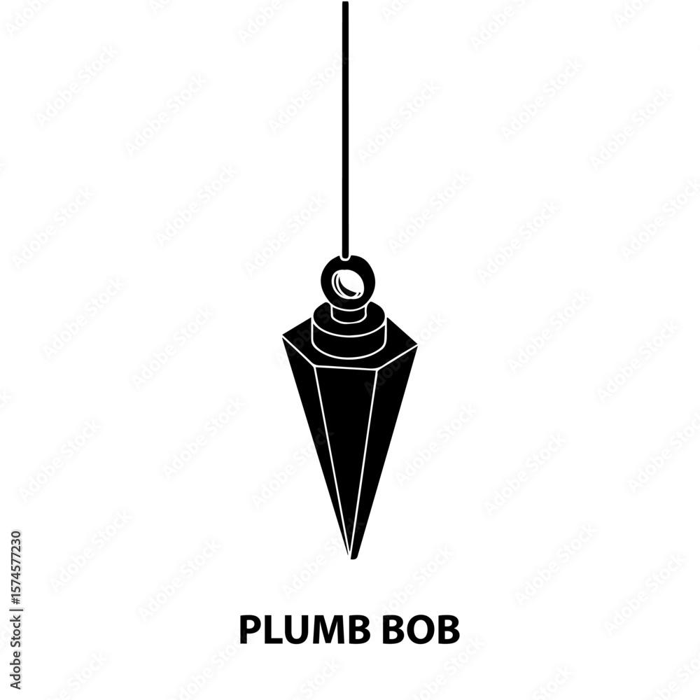 Poster plumb bob tool construction vertical line architecture building level precise measurement instrument