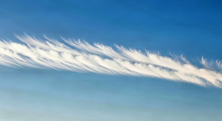 Wispy Cirrus Cloud Texture Across Pale Blue Afternoon Sky Ethereal Natural Sky Scape