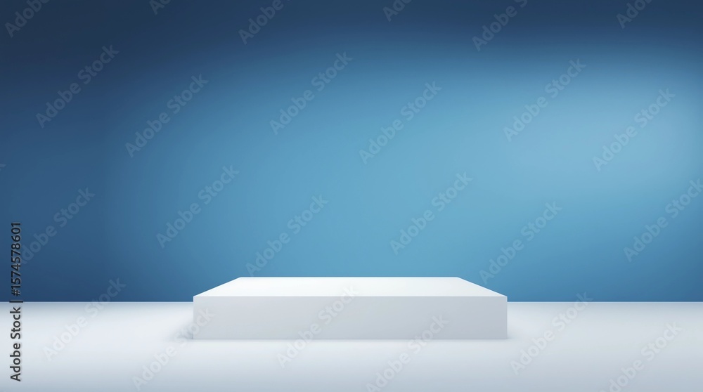 Poster empty light blue background and stand display or shelf with studio for showing or design christmas c