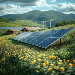 solar panels in the field