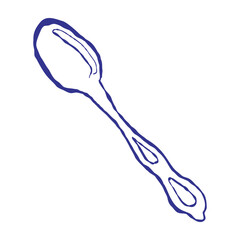Vector illustration of vintage silver spoons with ornate details. Antique cutlery reflects craftsmanship and classic dining elegance.