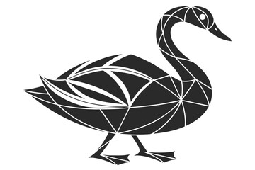 Abstract geometric black duck logo design with modern style