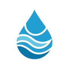 Water drop icon with wave texture for environmental themes and sustainable water design