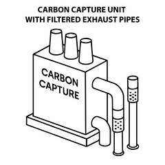 Carbon capture technology illustration for sustainable energy and environmental protection design