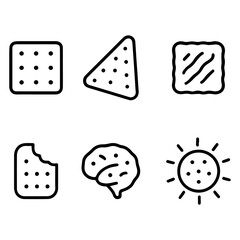 Vector cracker snack illustration set for food blog recipe website and healthy eating concept design 