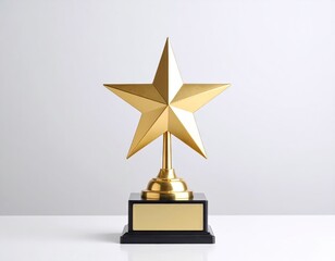 Gold star award trophy