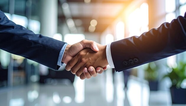 Business handshake in modern office (1)