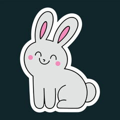 Cute Cartoon Bunny Vector Illustration in Pastel Colors