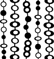 Black and white abstract geometric chain link pattern illustration vector