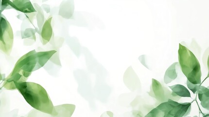 Green nature leaves on white background 