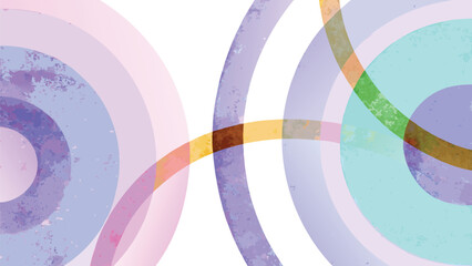 Overlapping pastel circles creating a modern abstract design with a watercolor texture effect for backgrounds