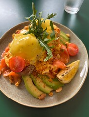 Salmon & Avocado eggs Benedict 