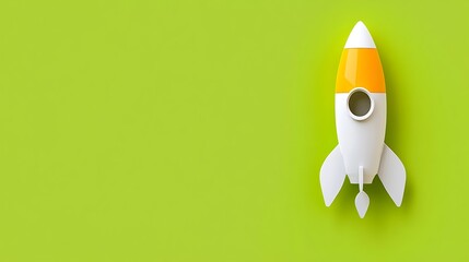 Colorful rocket on a vibrant background.