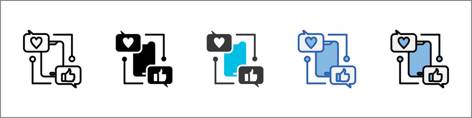 Obraz premium Digital Engagement Icon Pack Multistyle Illustration