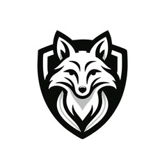 Fototapeta premium Fox Shield logo icon design illustration