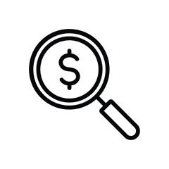 Financial Search Magnifying Glass Icon