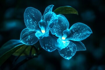 Jade Vine,rare flower,climbing plant,tropical vine.A Jade Vine blooming in a tropical rainforest, dramatic lighting highlighting the glowing turquoise petals