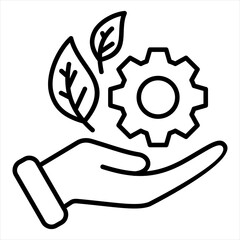 Sustainable Development Outline Icon Vector Illustration