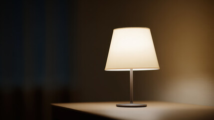 Warm desk lamp casts cozy glow in peaceful night setting