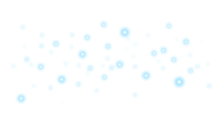 Light overlay with glowing texture for banner.Festive design for cards and Holidays.Blue glitter on transparent background.