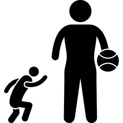 Child Practicing Basketball with Coach