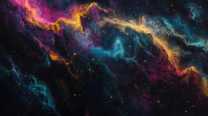 Colorful nebulae in the vastness of space.