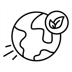 Eco Conscious Outline Icon Vector Illustration