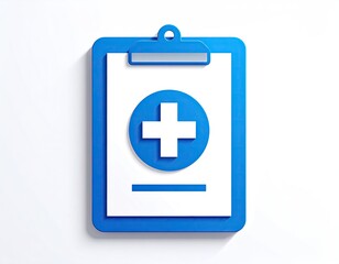 Obraz premium Blue clipboard with medical symbol