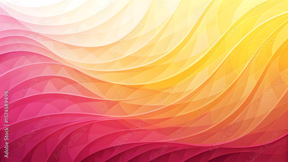 Aufkleber vibrant gradient waves of pink orange and yellow with subtle geometric patterns create a dynamic abs