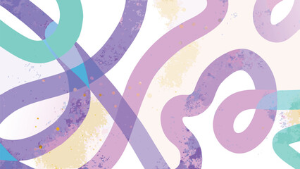 Obraz premium Abstract watercolor painting featuring winding lines in pastel colors on a white background