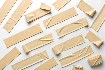Masking Tape Pieces Arranged in Pattern on Transparent Background
