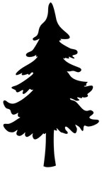 Forest and pine tree silhouettes PNG set, natural vector art with isolated transparent background