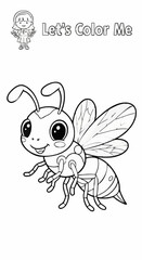 Children's coloring pictures of a wasp