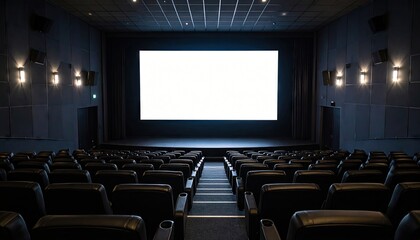 Fototapeta premium Empty movie theater, blank screen