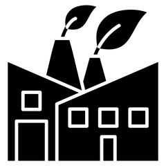 Green Factory Glyph Icon