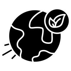 Eco Conscious Glyph Icon