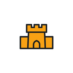 Iconic fortress stands tall flat illustration graphic style
