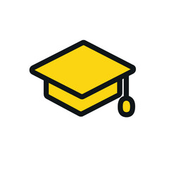 Graduation cap symbolizes learning achievement completion success education study
