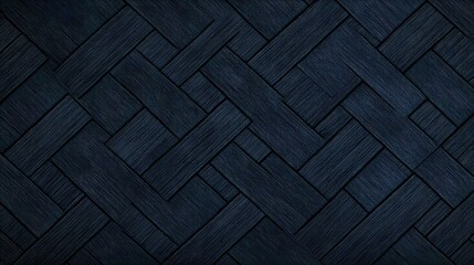 Dark blue woven wood pattern texture.