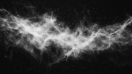 Abstract design of white filaments on a dark background.