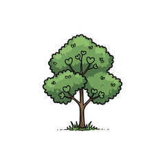 Obraz premium Colorful Icon of Black Cottonwood Tree with No White