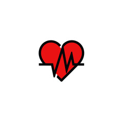 Heartbeat icon symbolizes health monitors cardiac activity studio shot