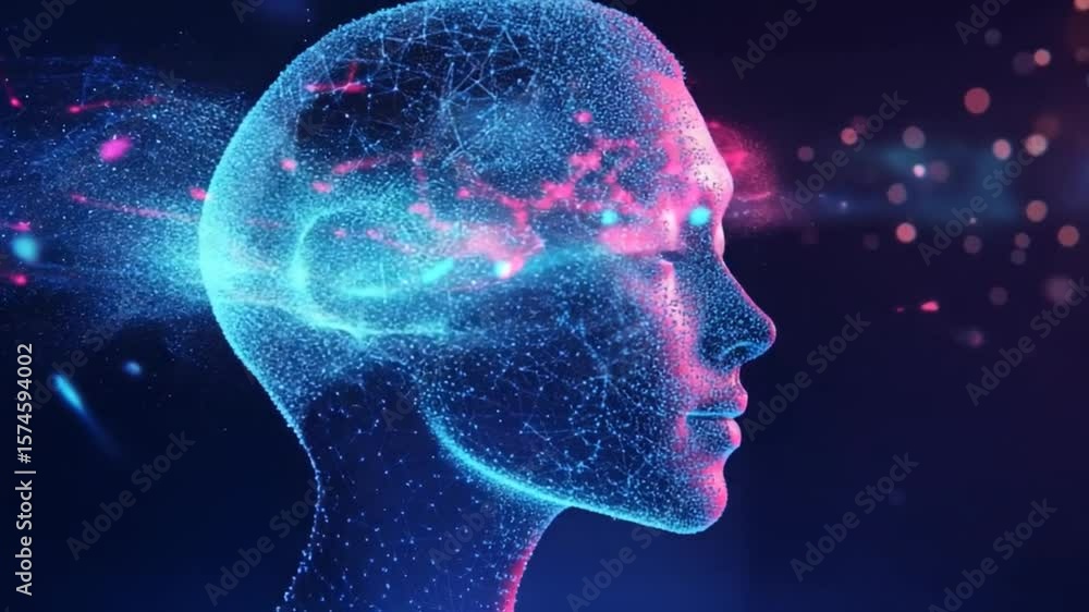 Aufkleber abstract artificial intelligence digital brain concept, technology innovation with digital brain