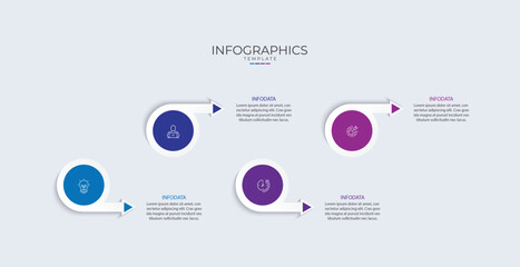 4 steps infographics design template. Minimalistic vector design