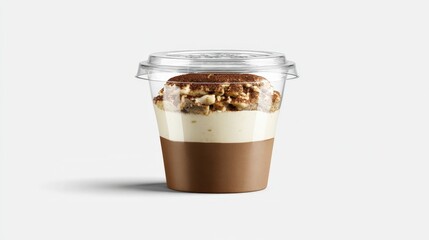 Creamy dessert layered with chocolate and vanilla, served in a clear cup, perfect for indulgence
