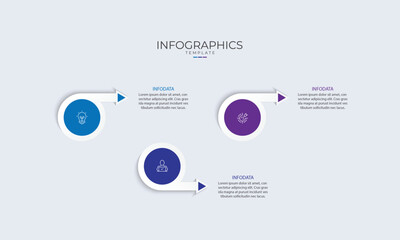 3 steps infographics design template. Minimalistic vector design