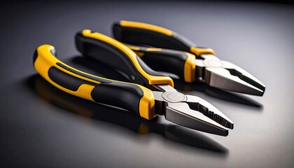 Obraz premium Close-up of pliers on dark surface