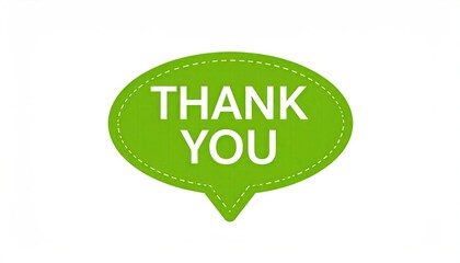 Green speech bubble with "Thank You