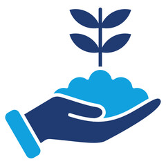 Environmental Stewardship Flat Blue Icon